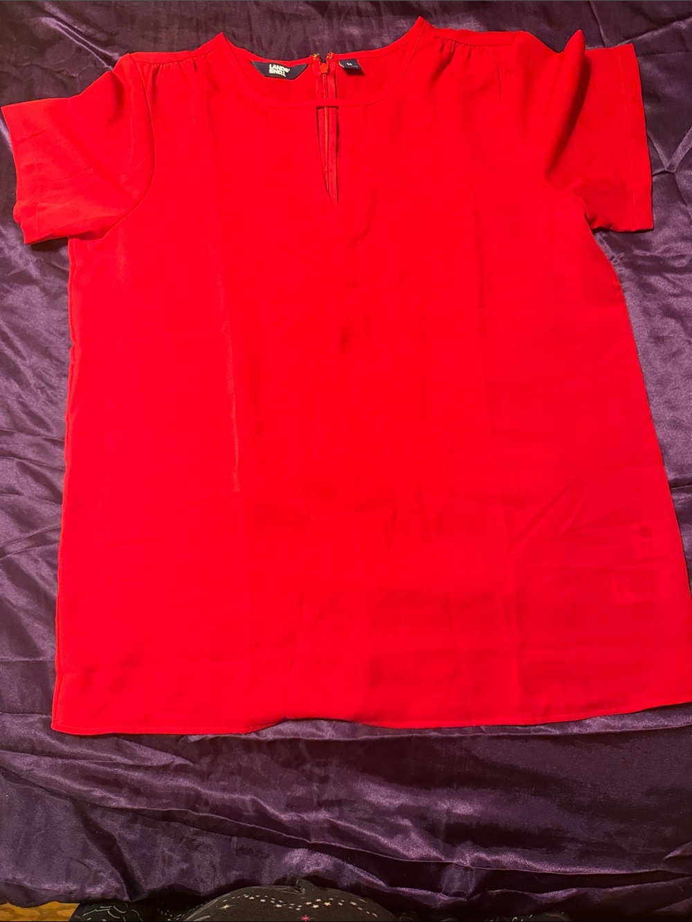 Lands' End Bright Red Short Sleeve Top